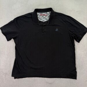 Robert Graham Mens 3XL Polo Shirt Black Supima Cotton Skull Logo Classic Fit Tee